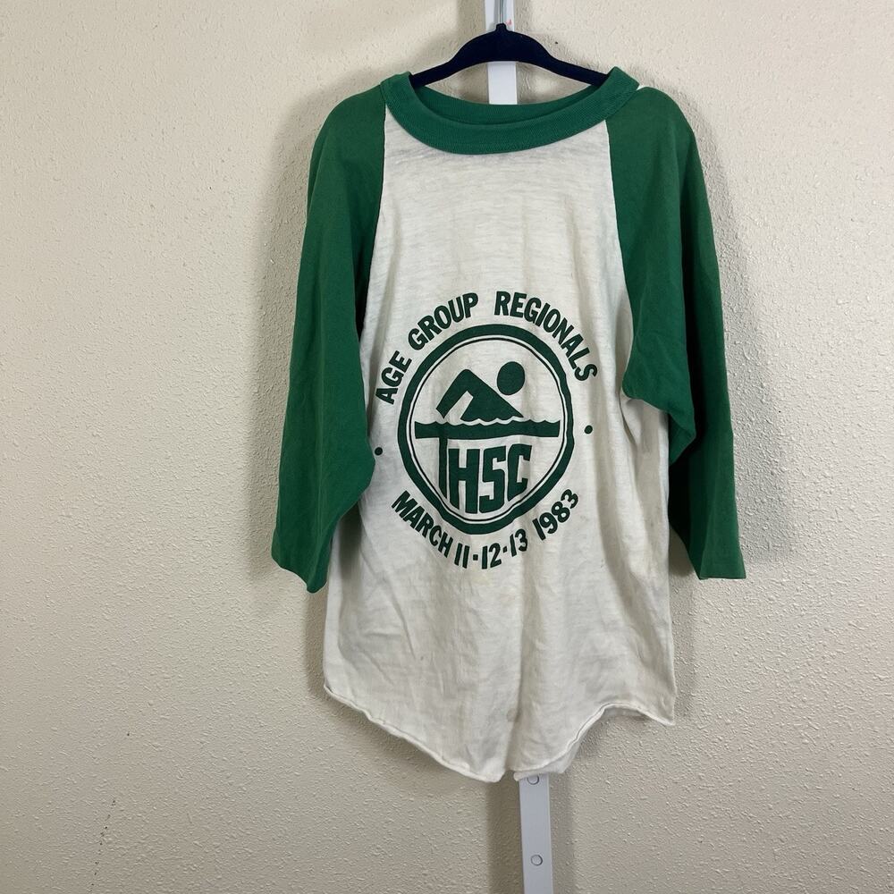 Bandem Vintage 1983 THSC Swim Regionals Raglan Tee Youth M 10-12 USA